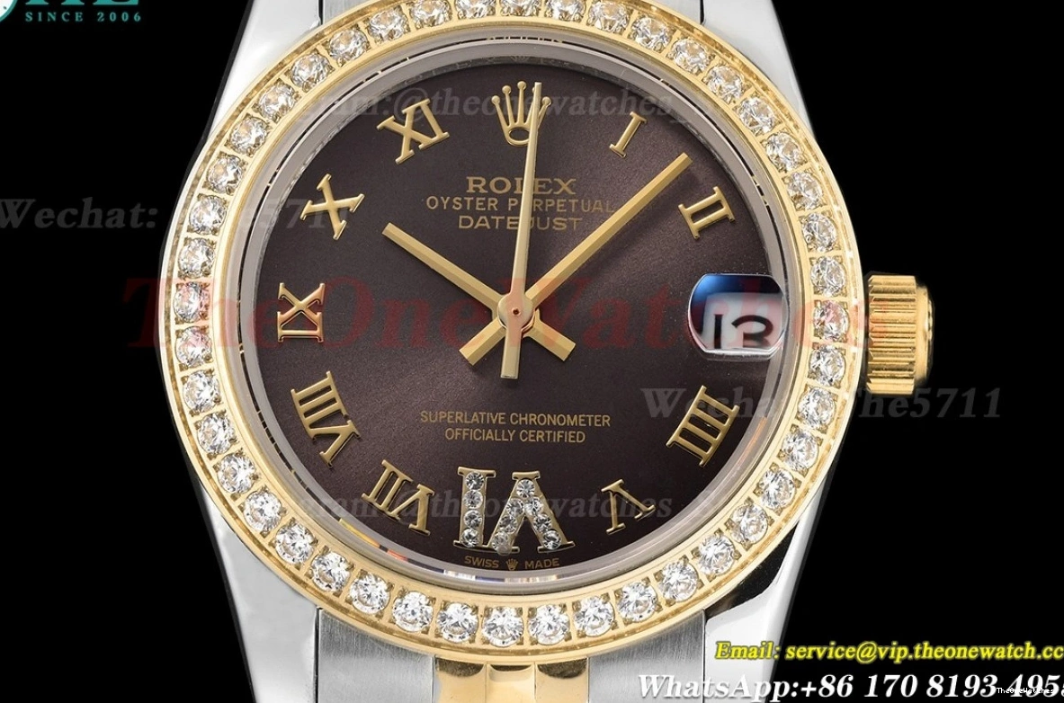 Chocolate YG GDF Dia Datejust MY8215 28mm SS Rmn 0510